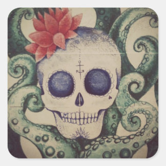 Art autocollant style tatouage de crâne de sucre v