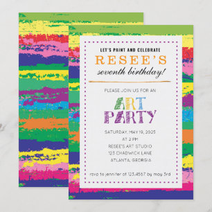Art Birthday Party Kaart