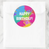 Art Birthday Party - Sticker 3 pouces rond (Sac)