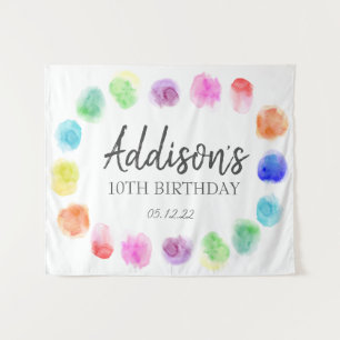 Art Birthday Welcome, Paint Birthday Tapestry Wandkleed