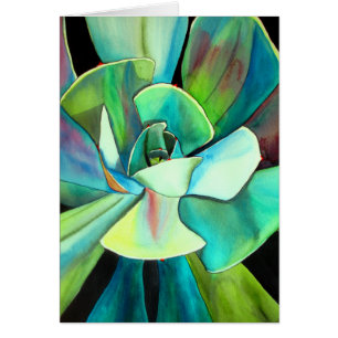 Art bleu et vert succulent de couleur pour
