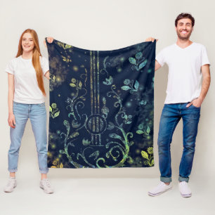 Art Bloemen Gitaar Fleece Deken Romantisch