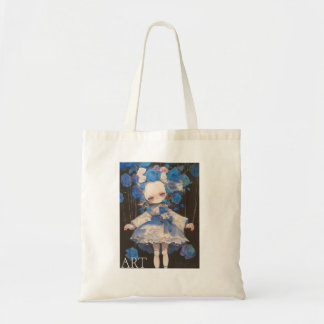 ART Blue Bloemenmeisje Canvas tas