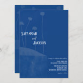 Art Blue Faire-part de mariage unique (Devant / Derrière)