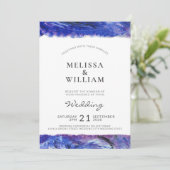Art Blue Wedding Kaart (Staand voorkant)