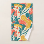 Art botanique abstrait moderne rétro de feuilles (Serviette à main)