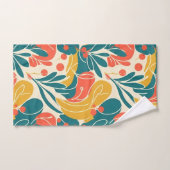 Art botanique abstrait moderne rétro de feuilles (Serviette à main)