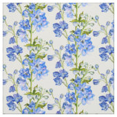 Art botanique de Delphinium tissu bleu vert blanc (Échantillon)