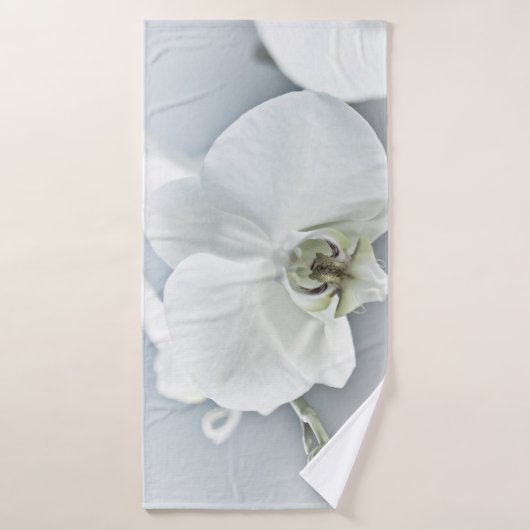 Art botanique de l'orchidée blanche élégante (Serviette de bain)
