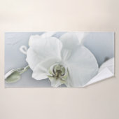 Art botanique de l'orchidée blanche élégante (Serviette de bain)