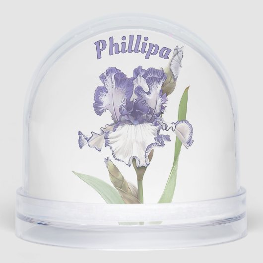 Art Botanique Fleur Iris Bleu Personnalisé (Avant)