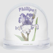 Art Botanique Fleur Iris Bleu Personnalisé (Arrière)