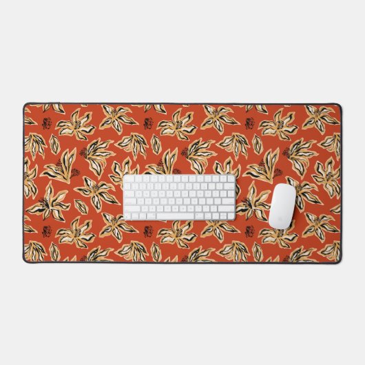 Art botanique floral orangé gras (Clavier et souris)
