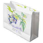 Art botanique violet mariage grand sac cadeau (Devant Angle)