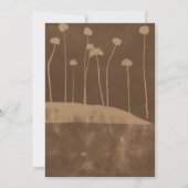 Art Brown Flower Unieke bruiloft uitnodiging (Achterkant)