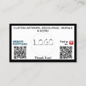 Art Business QR Code Logo ELK BEDRIJF Visitekaartje (Achterkant)