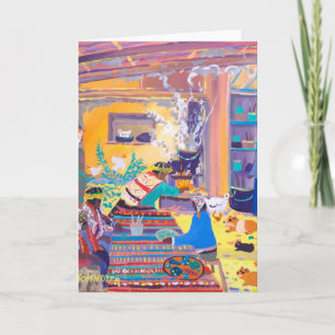 Art Card: Peruviaanse aardappeleters, Peru. Kaart