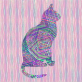 Art Cat Silhouette Style Sticker (Voorkant)