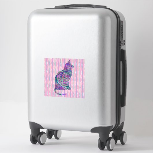 Art Cat Silhouette Style Sticker (Koffer)