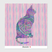 Art Cat Silhouette Style Sticker (Vel)