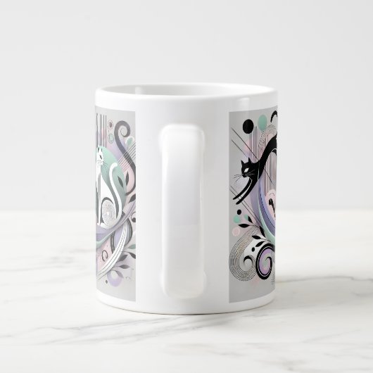 Art Chat Abstrait moderne - Mug élégant pour l'amo (Dos)