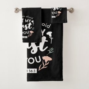 Art chrétien floral foncé - Psaume 56:3