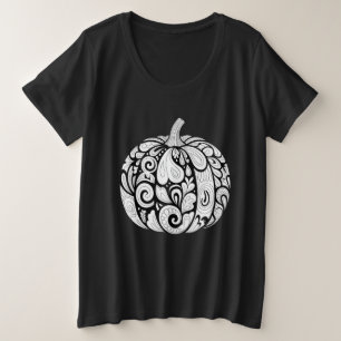 Art Citrouille noir et blanc complexe - Halloween