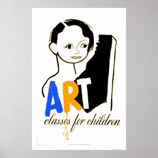 Art Classes Children 1940 WPA Poster (Voorkant)