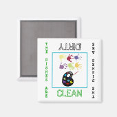 Art Clean Dirty Lave-vaisselle Magnet (Recto/Verso)