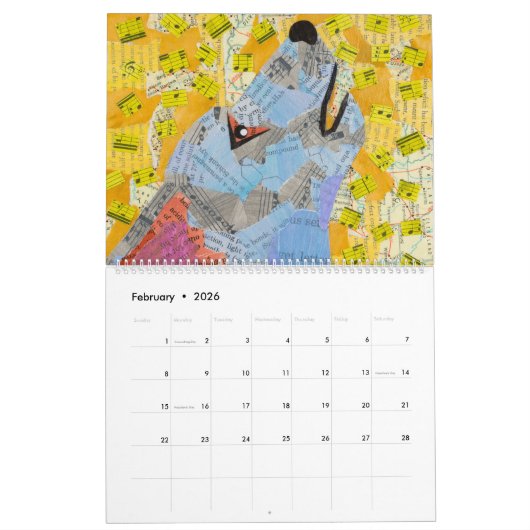 Art Collage Calendar Kalender (Feb 2026)