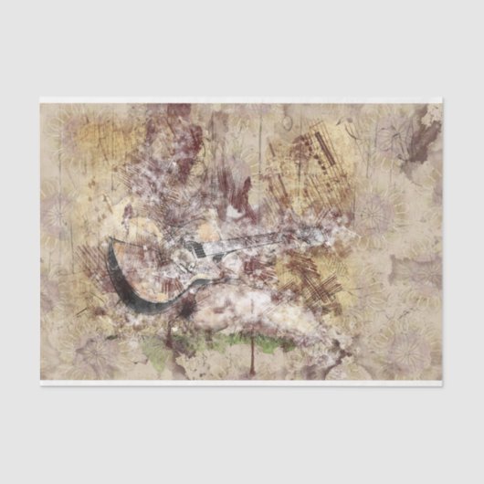 Art Collage Guitar Music 33-decoupage Tissuepapier (Voorkant)