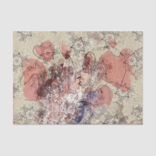 Art Collage Hearts 24 ontkoppeling Tissuepapier (Voorkant)