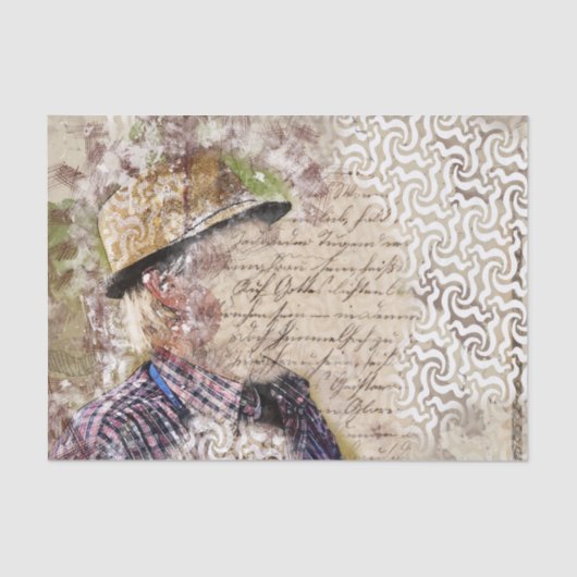 Art Collage Man 27 Ontkoppeling Tissuepapier (Voorkant)