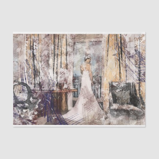 Art Collage Romantic Woman 37 Ontkoppeling Tissuepapier (Voorkant)