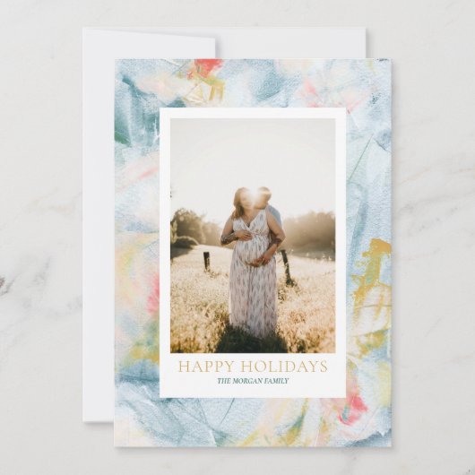 Art coloré Noël Fête Photo Carte de voeux (Devant)