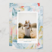 Art coloré Noël Fête Photo Carte de voeux (Devant / Derrière)