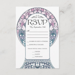 Art coloré Nouveau épousant des cartes de RSVP