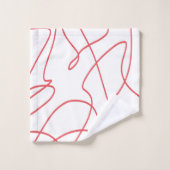 Art contemporain : Rouge et blanc (Gant de toilette)