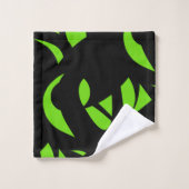 Art contemporain vert / noir (Gant de toilette)