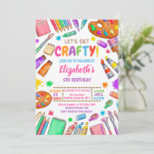 Art Craft Paint Birthday Party Kaart (Staand voorkant)