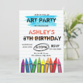 Art crayon anniversaire invitation (Debout devant)