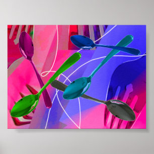 Art culinaire Design Couverts colorés Poster