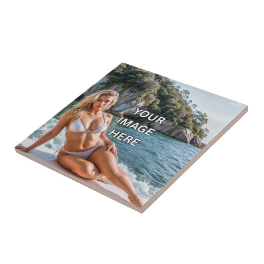 ART! 🎨 Custom Ceramic Tile – Add Image or Text Tegeltje (Zijkant)