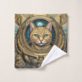 Art cyberpunk astronaute de chat (Gant de toilette)