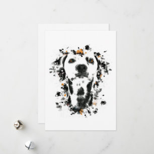 Art Dalmatiaanse Waterverf, Cute Dalmatian Dog Fac Feestdagenkaart
