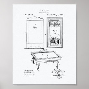 Art de brevet du tableau de billard 1888 - livre