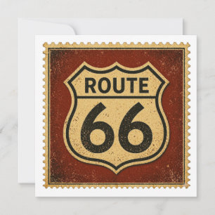 Art de carte de voeux rétro Bouclier Route 66 Pati