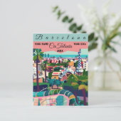 Art de carte postale de voyage à Barcelone, Art de (Debout devant)