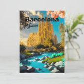 Art de carte postale de voyage à Barcelone Espagne (Debout devant)