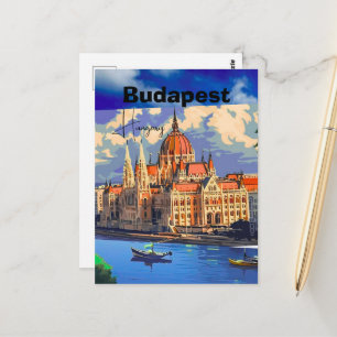 Art de carte postale de voyage à Budapest, carte p